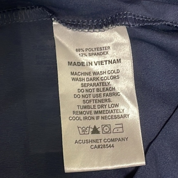 FJ Mens Solid Lisle Performance Golf Shirt Navy Polo Short Sleeve Size Medium - Picture 8 of 9